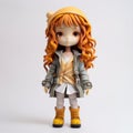 Victoria: A Curly Red-haired Vinyl Toy In Dolly Kei Style