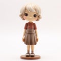 Anime Figurine Of A Childlike Cartoon Girl With Brown Hair
