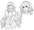 Anime full body manga visual novel npc sprite