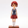 Hyper-realistic Pop Figurine: Cartoon Girl With Red Hair