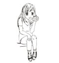 Anime girl eating cake