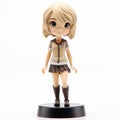 Anime Girl Figurine With Short Hair - Dark Beige Style