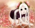 Anime girl with flowers in her hair