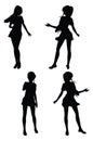 Anime girl with ponytail silhouette