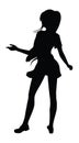 Anime girl with ponytail silhouette