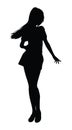 Anime girl with ponytail silhouette