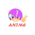 Anime Heroine Cartoon Style Icon Royalty Free Stock Photo