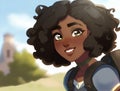 Pretty Black Anime Female Fantasy Adventurer