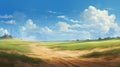 Anime-inspired Artwork Of A Beautiful Dirt Road In The Wild