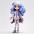 Contemporary Candy-coated Anime Doll With Purple Outfit