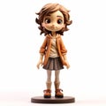 Anime-inspired Figurine Of A Schoolgirl With Sienna Hair