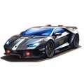 Anime-inspired Lamborghini Police Car: Futuristic Vector Art Royalty Free Stock Photo