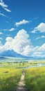 Anime-inspired Landscape Illustration: Pristine Naturalism And Monumental Vistas