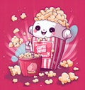 Anime-Inspired Popcorn and Film Night at Theatre (AI Generated)