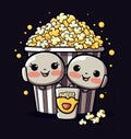 Anime-Inspired Popcorn and Film Night at Theatre (AI Generated)