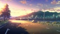 Anime Landscapes: A Vibrant Journey Through Imagined Realms, ai generative