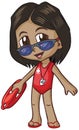 Anime Life Guard Girl Vector Cartoon