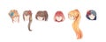 Anime Manag hairstyles wigs. Isolated hair set