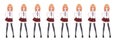 Anime manga schoolgirl plaid red skirt tie pattern Royalty Free Stock Photo