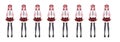 Anime manga schoolgirl plaid red skirt tie pattern Royalty Free Stock Photo