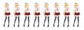 Anime manga schoolgirl plaid red skirt tie pattern Royalty Free Stock Photo