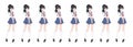 Anime manga schoolgirl in sailor suit, blue skirt Royalty Free Stock Photo