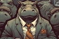 Anime Narcos Hippos boss colombian dealers background illustration manga style generative ai