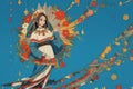 Anime Our Lady of Guadalupe fiesta de la virgen de guadalupe flat design AI generated