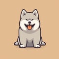 Schizo Breed: Cute And Funny Cartoon Husky Dog Icon Royalty Free Stock Photo