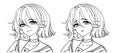 Anime school girl expressions
