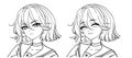 Anime school girl expressions