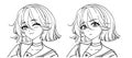 Anime school girl expressions