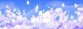 Anime style blue sky with fluffy clouds Royalty Free Stock Photo