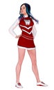 Anime Cheerleader Striking a Pose Royalty Free Stock Photo