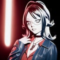 Anime style manga style illustration of a beautiful girl - made with generative AI tools