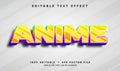 anime vector text effect with modern style Royalty Free Stock Photo