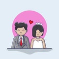 Anime Wedding illustration , wife and husband