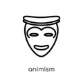 animism icon. Trendy modern flat linear vector animism icon on w Royalty Free Stock Photo