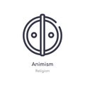 animism outline icon. isolated line vector illustration from religion collection. editable thin stroke animism icon on white Royalty Free Stock Photo