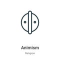 Animism outline vector icon. Thin line black animism icon, flat vector simple element illustration from editable religion concept