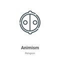 Animism outline vector icon. Thin line black animism icon, flat vector simple element illustration from editable religion concept