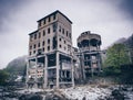 Anina city, Romania. Abandoned old mine in winter time Royalty Free Stock Photo