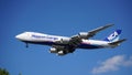 ANippon Cargo Boeing 747 Plane Approaches ORD Royalty Free Stock Photo