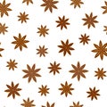 Anis stars seamless pattern, Christmas spice repeat pattern Royalty Free Stock Photo