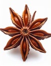 Anise Star Spice with Eight Points on White Background for Culinary Use Royalty Free Stock Photo