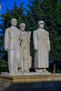 Anitkabir lion road statues close up view Royalty Free Stock Photo