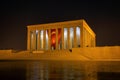 Anitkabir, Mausoleum of Mustafa Kemal Ataturk founder and first President of Turkish Republic, with Turkish flag in Ankara,