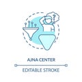 Anja center turquoise concept icon