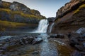 Ankafoss waterfall in northern Iceland Royalty Free Stock Photo