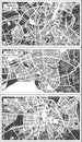 Ankara, Adana and Antalya Turkey City Maps in Retro Style